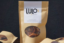 Load image into Gallery viewer, Choco chip + Sea Salt cookies 3oz package from Lulo’s
